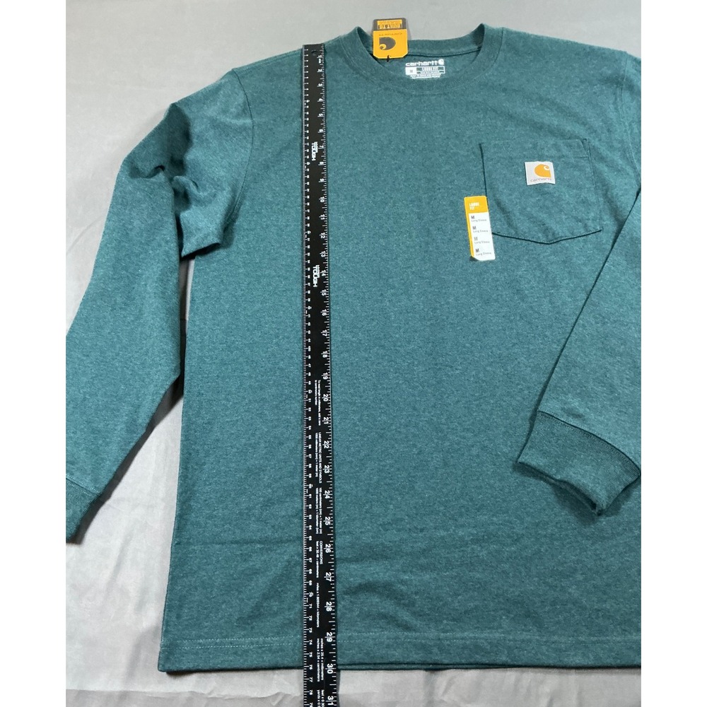 Carhartt Mens Loose Fit Heavyweight Long-Sleeve Pocket T-Shirt Green M K126-GM2 - Picture 3 of 12